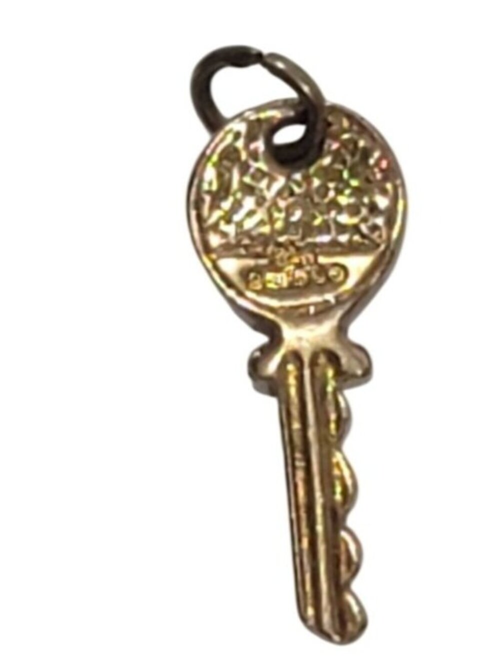 Miniature Gold Heart Padlock & Key Charm Set ASJ 375 Vintage Jewelry - Picture 6 of 11
